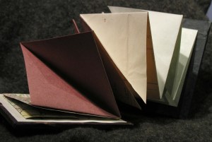 Starburst book interior. Pages folded and attached to eachother. Able to journal on either side.