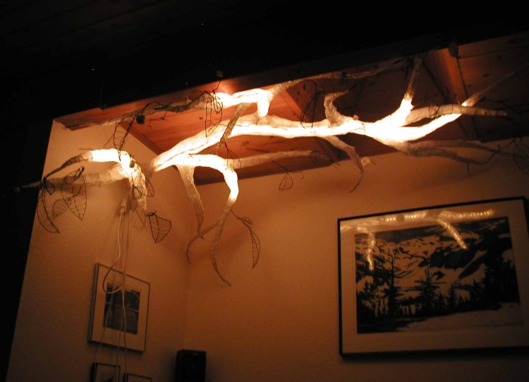 branch sculpture lighted