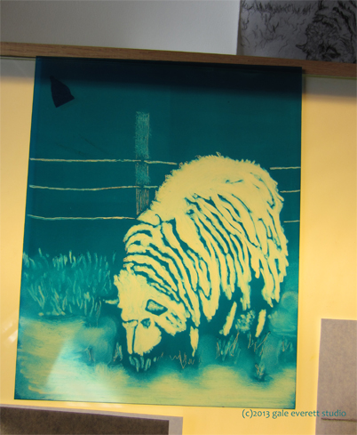 Working on the blue plate.