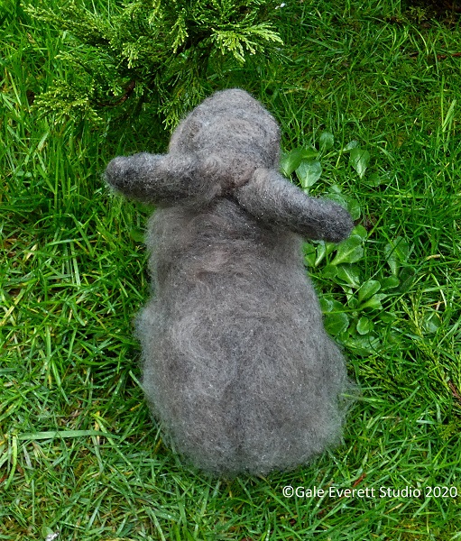 Felted Angora Rabbit: top view