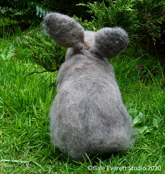 Felted Angora Rabbit: back view